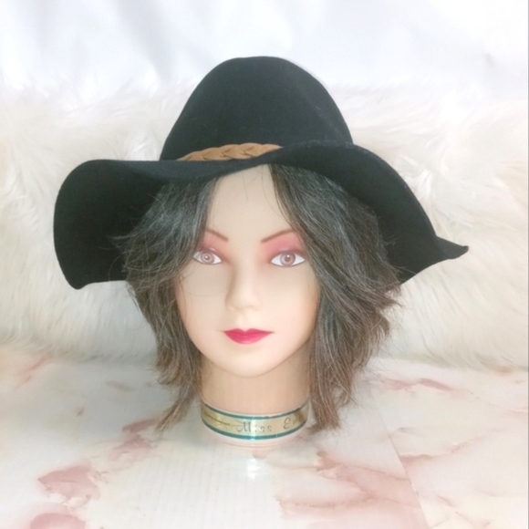 Boho Vibes Black Floppy Wool Hat - Picture 3 of 6